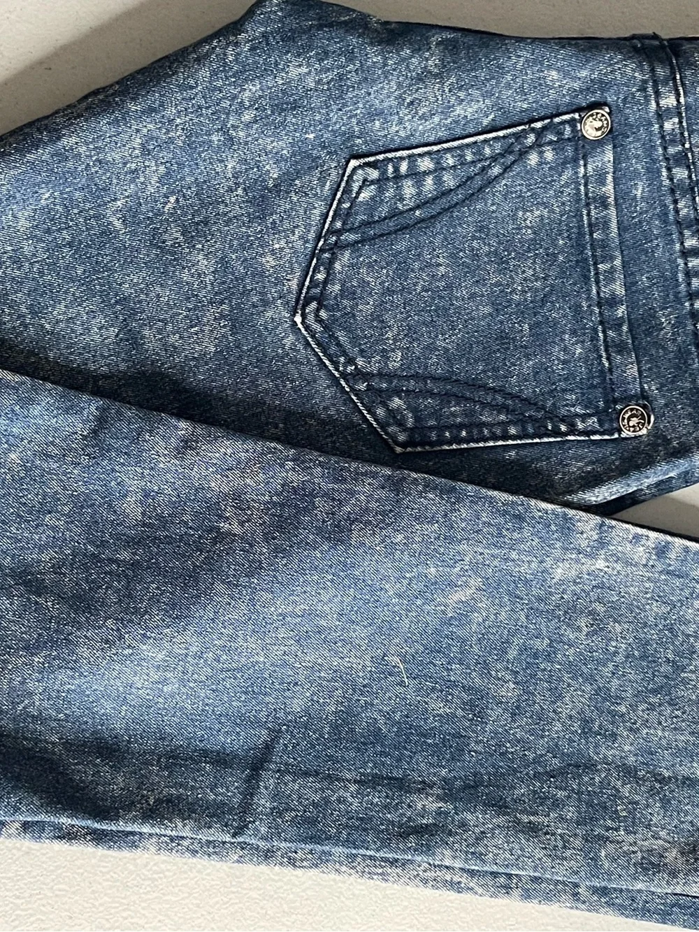 Women's Acid Wash Blue Denim Jeans